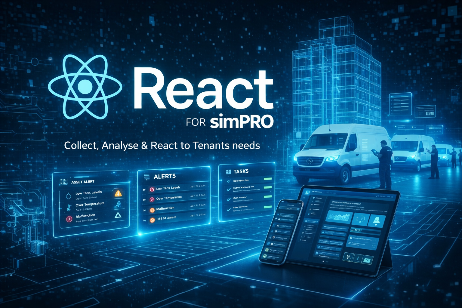 React for Simpro – tenant job reporting and monitoring app